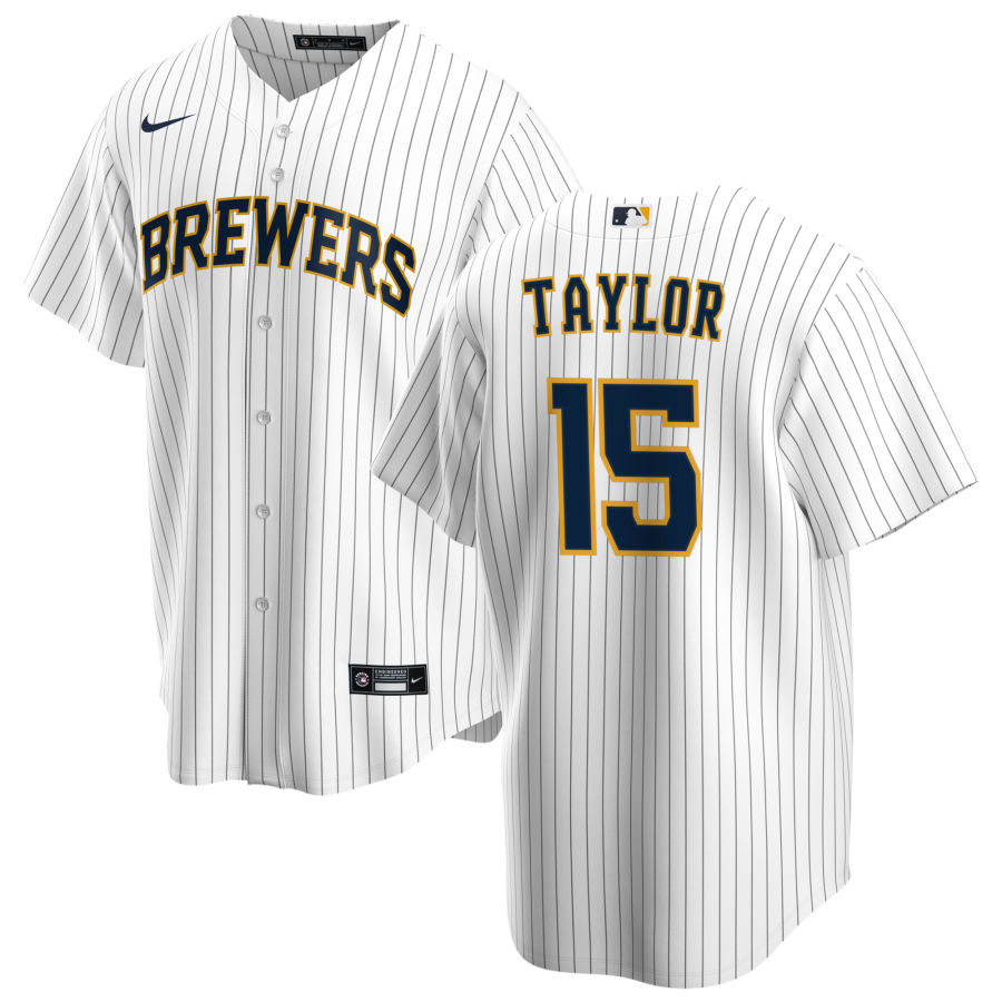 Nike Men #15 Tyrone Taylor Milwaukee Brewers Baseball Jerseys Sale-White - Click Image to Close